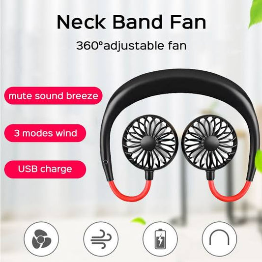 Portable hanging neck fan
