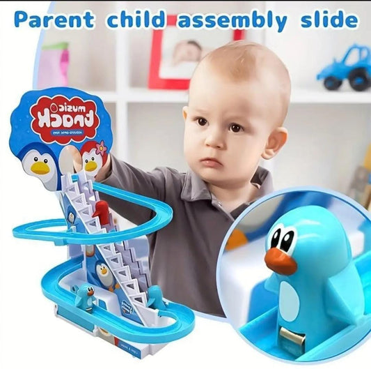 Happy penguin track race sliding toy with box