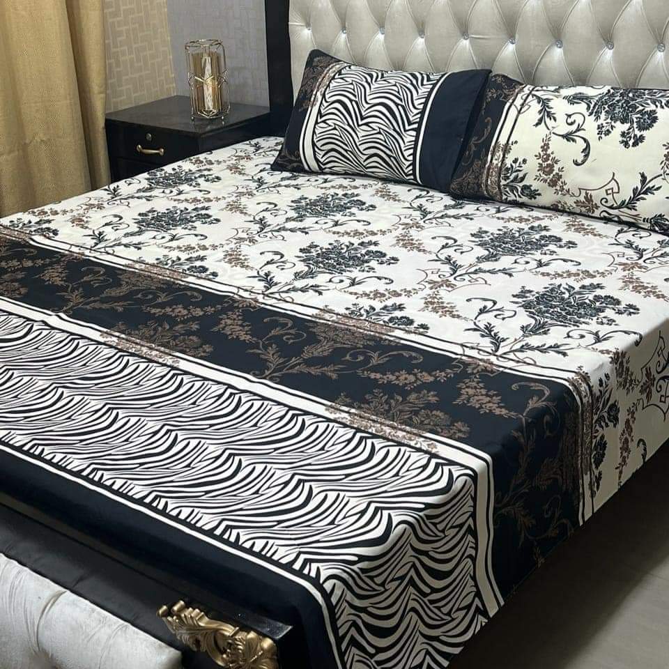 3D cotton satan bedsheet
king size