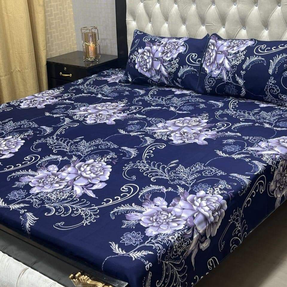 3D cotton satan bedsheet
king size