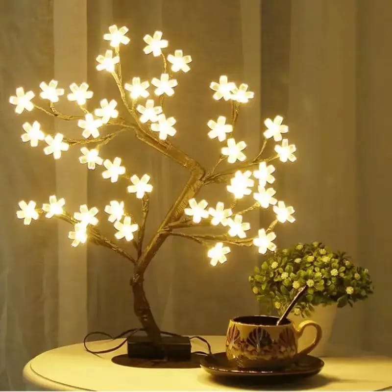 48 pcs LED Fairy Decor Night Lights Artificial Orchid Cherry Tree Branch Light Desk Lamp