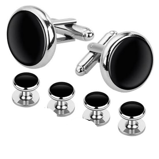 Black CUFFLINKS Plus 4 Double KAJJ Button Set