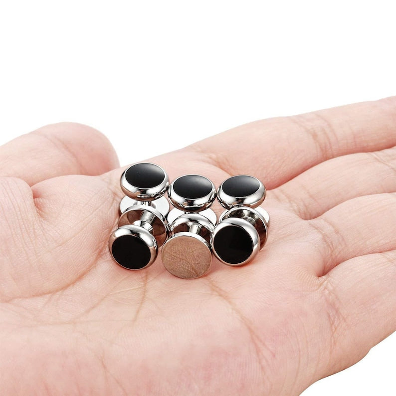 Black CUFFLINKS Plus 4 Double KAJJ Button Set