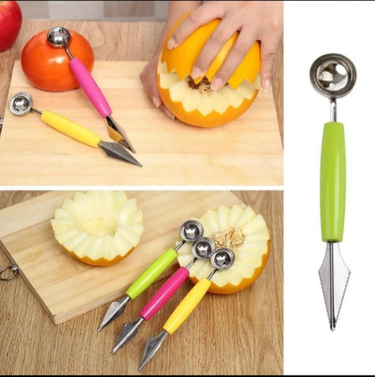 Multifunctional Dig Scoop With Fruit Carving Knife 2 In 1