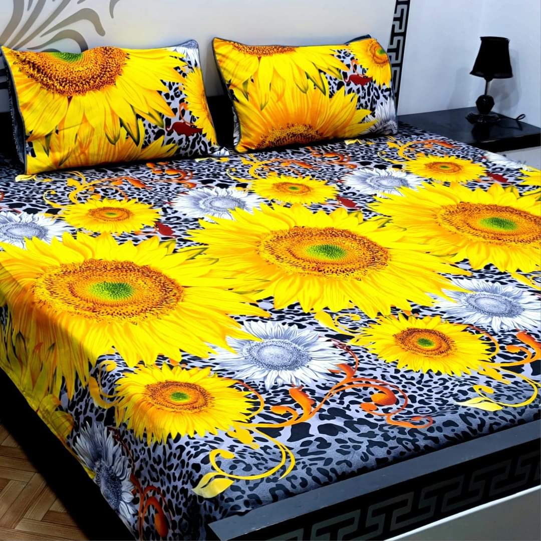 3D cotton satan bedsheet
king size