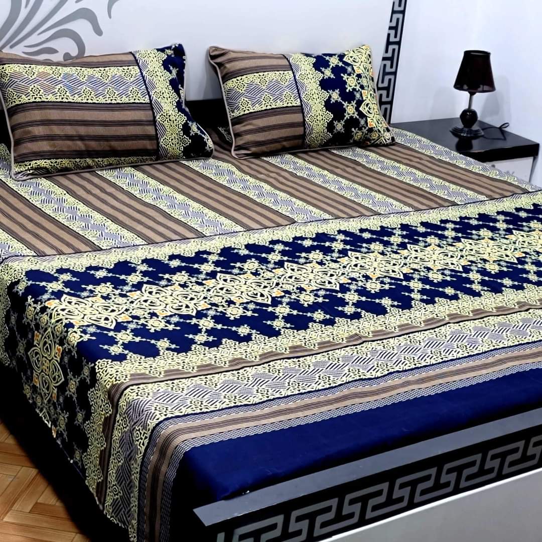 3D cotton satan bedsheet
king size