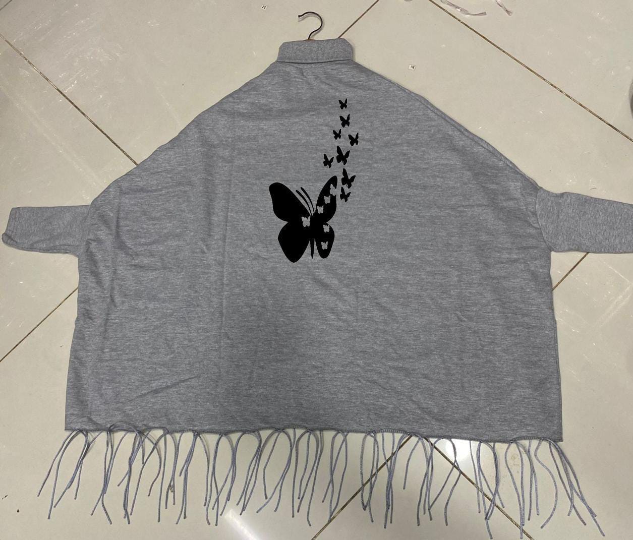 Printed poncho for women