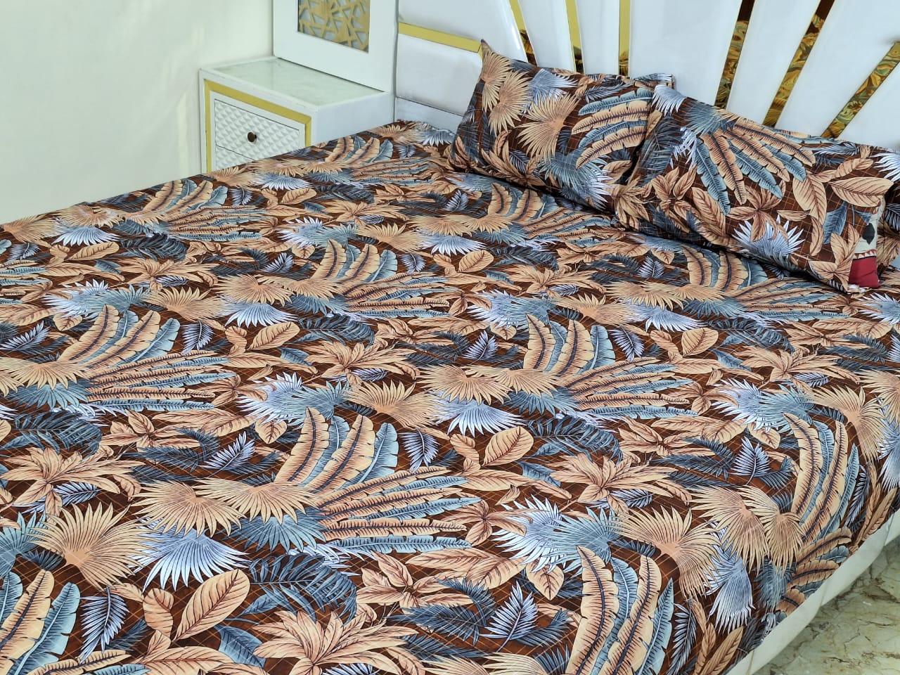 3D cotton satan bedsheet
king size