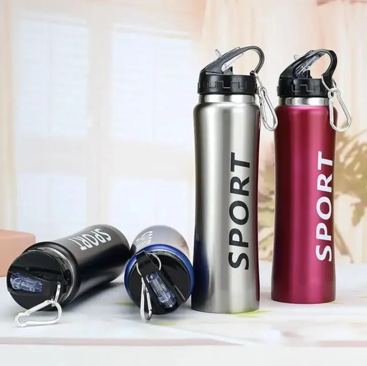 Double Wall Stainless Steel Vacuum Flask Hot & Cold Water Bottle with Straw for School Kids and Gym
