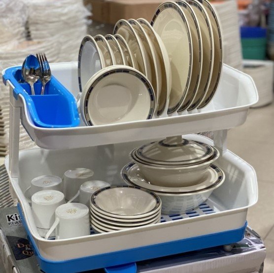 Kitchen Master Plate Stand Double Layer