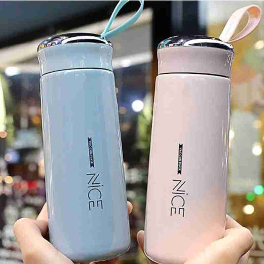 Nice Glass Water Bottle with Plastic Front Cover