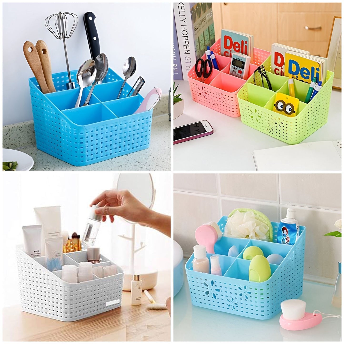 Bamboo 5 Grid Table Multi Purpose organizer