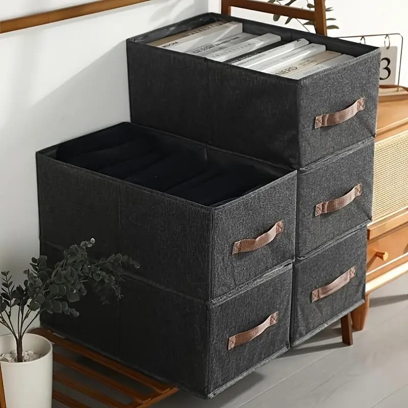 Foldable Collapsible Canvas Storage Rod Basket