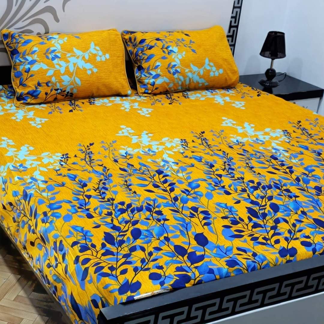 3D cotton satan bedsheet
king size