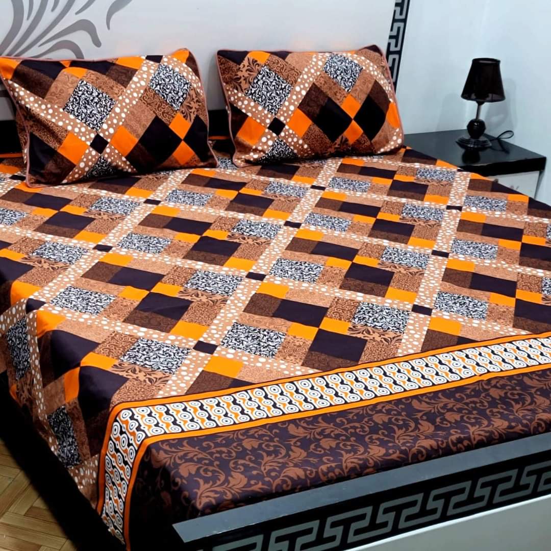 3D cotton satan bedsheet
king size