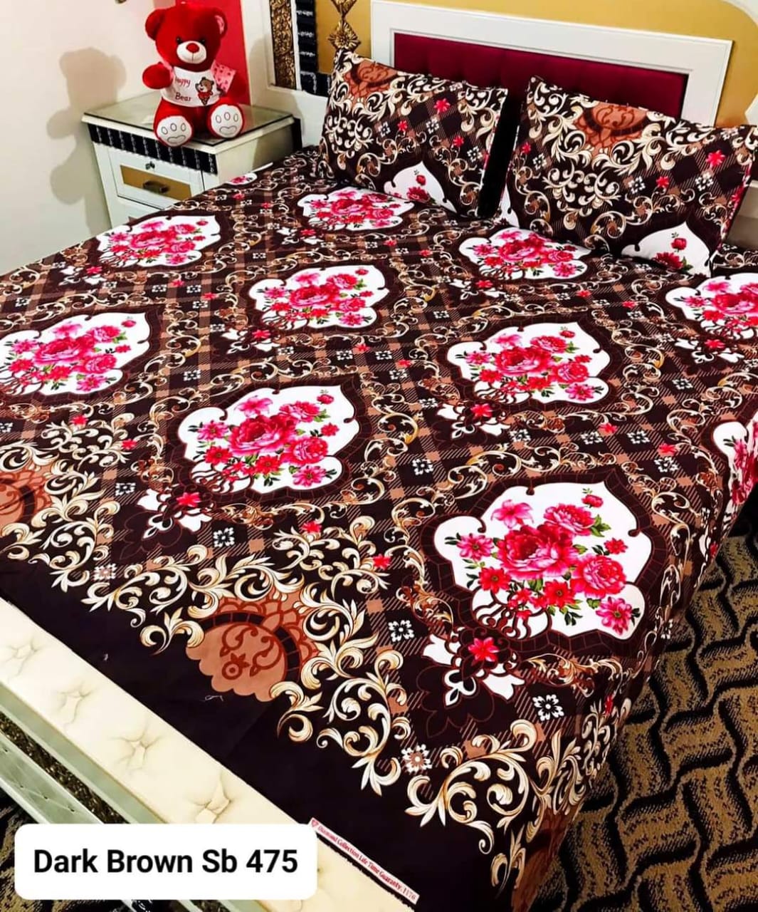 3D cotton satan bedsheet
king size