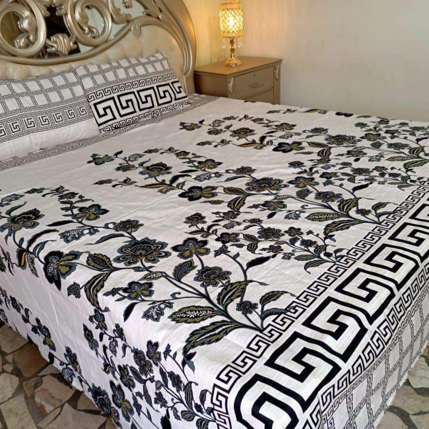 3D cotton satan bedsheet
king size