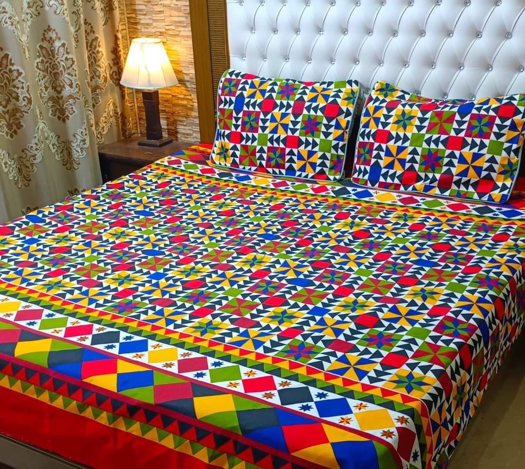 3D cotton satan bedsheet
king size