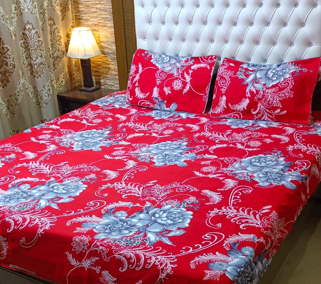 3D cotton satan bedsheet
king size