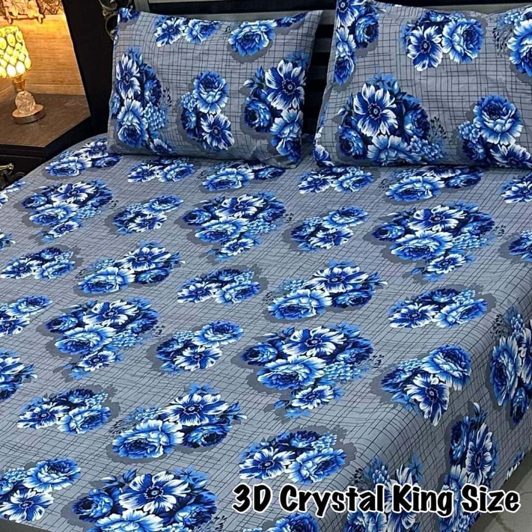 3D cotton satan bedsheet
king size