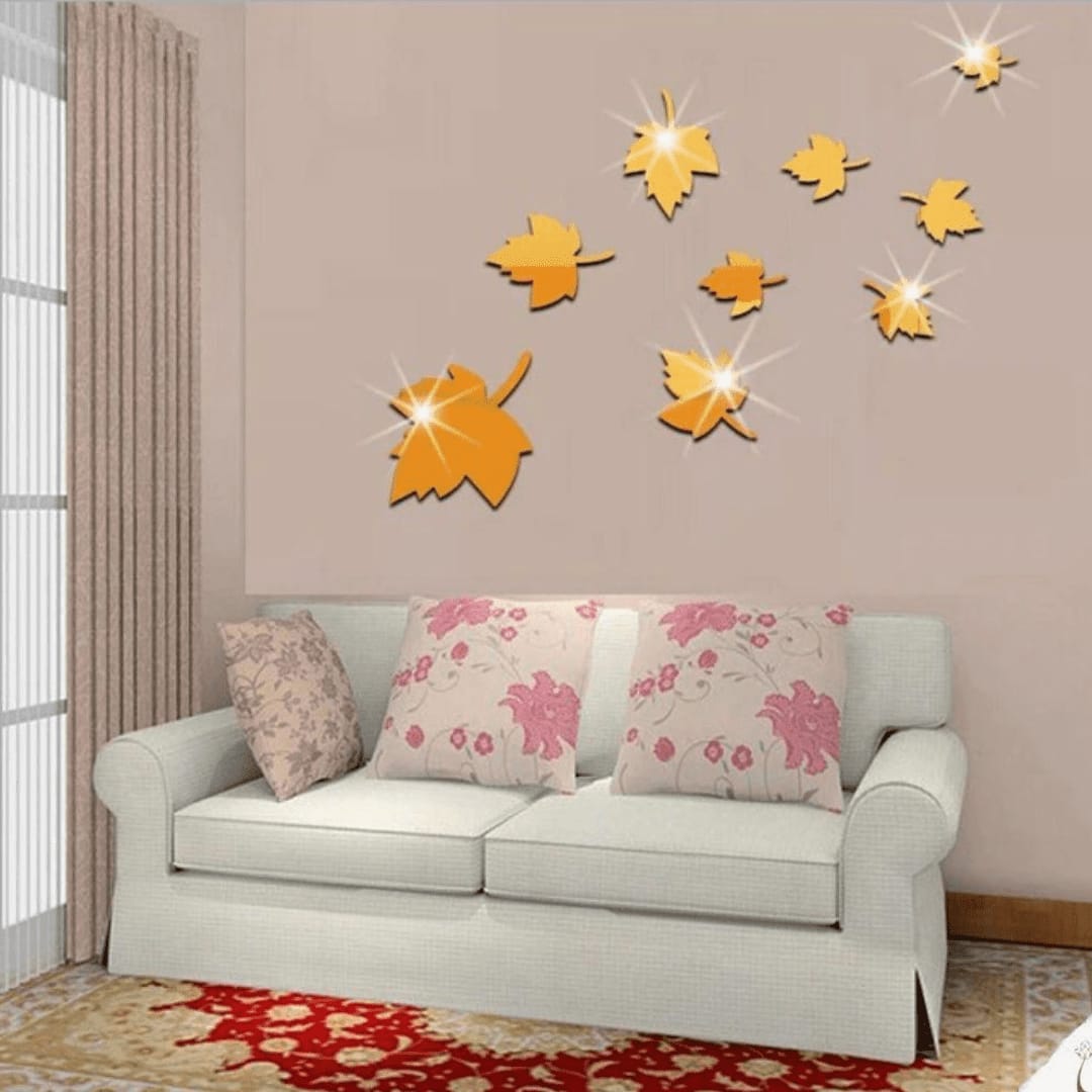 Maple Leaf Mirror Wall Sticker