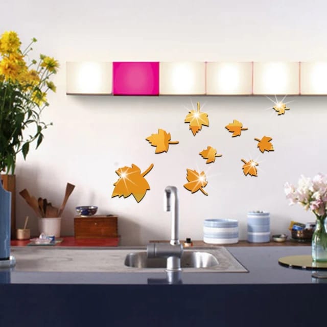 Maple Leaf Mirror Wall Sticker