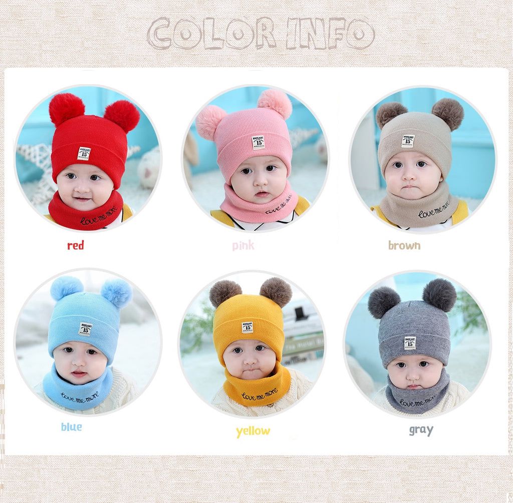 Baby Hat Scarf Bear Set