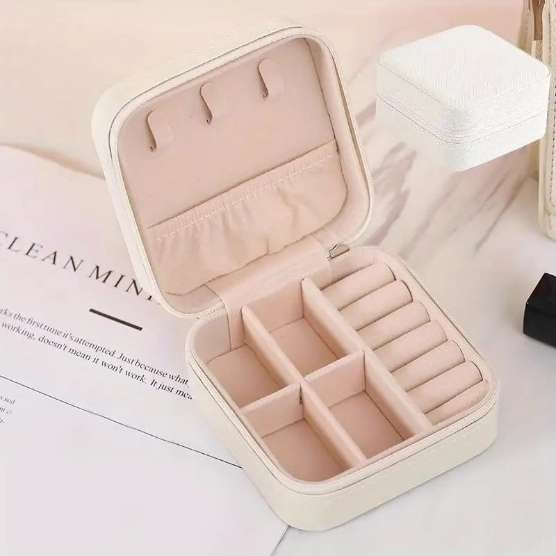 Portable Mini Faux Leather Jewelry Box