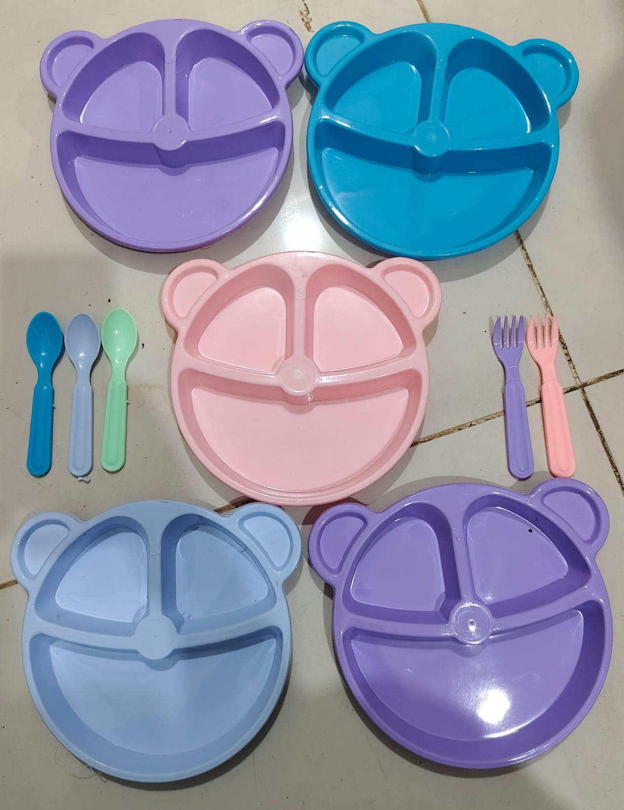 5 Pcs Multi Panda Shape plates