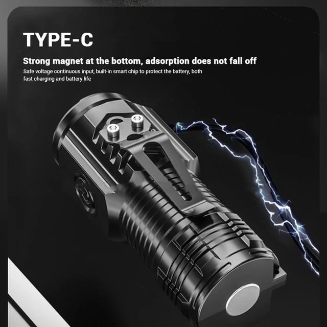 Led Mini Flashlight 3 Mode Home Portable Waterproof Usb Charging Long Battery