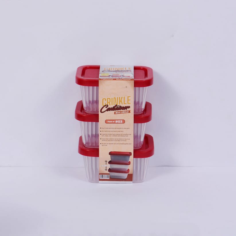 Pack of 3 Mini Crinkle Food Containers
150ml Each