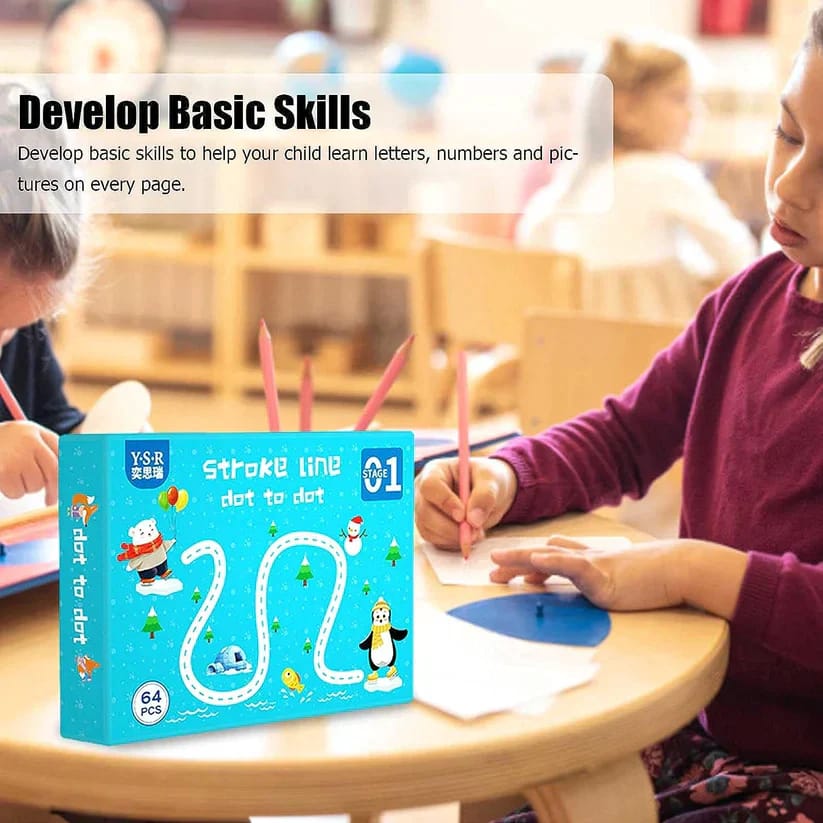 REUSABLE EDUCATIONAL TRACING WORK BOOK FOR KIDS 64 PAGEs