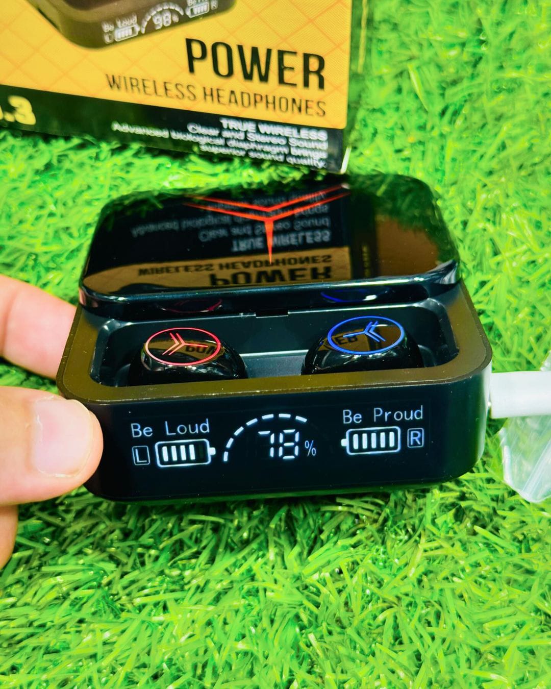 Headphones Touch Control Earphones LED Display Headset