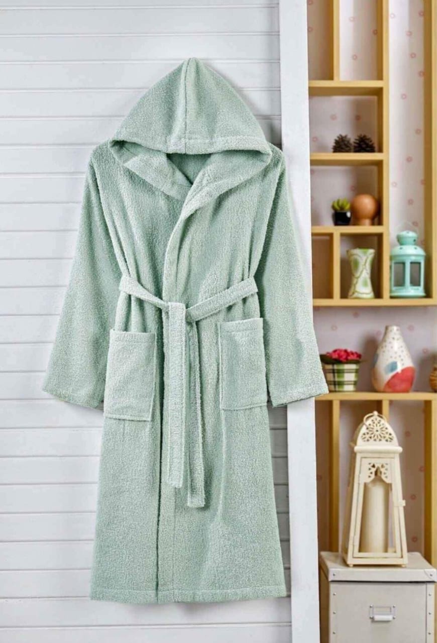 Terry Cotton Toweling Hooded Bathrobe