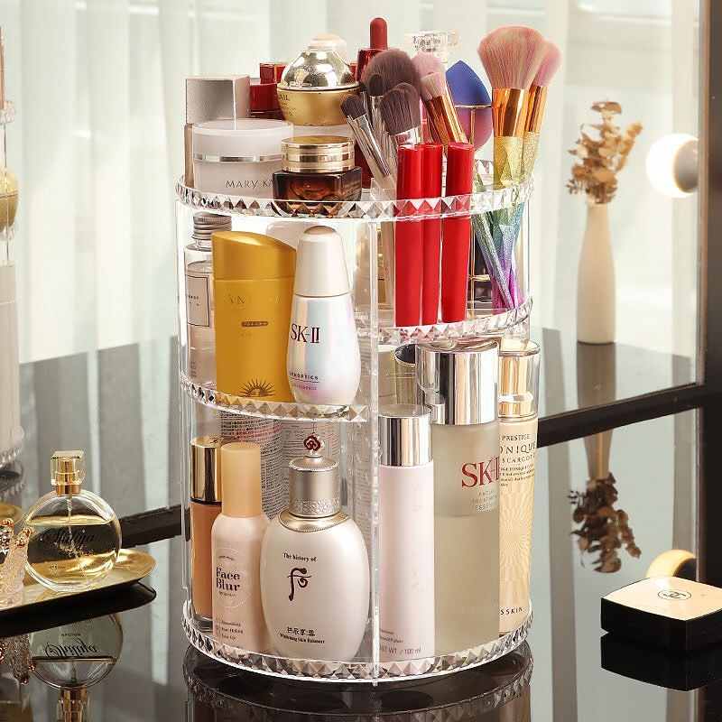 Makeup Organizer- 360 Degree Rotating Adjustable