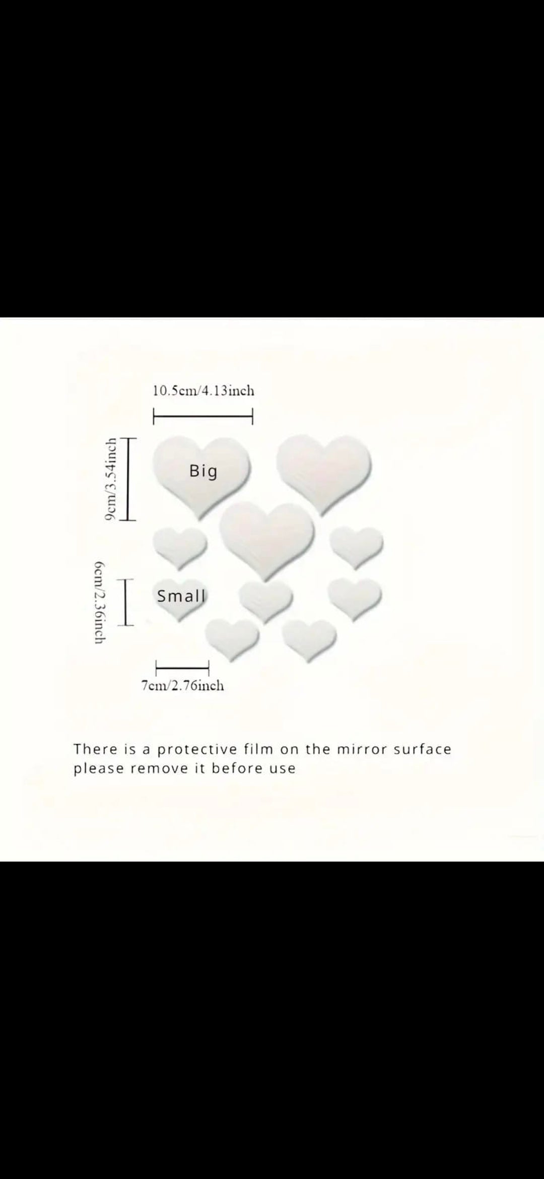 Acrylic Mirror Heart Wall Stickers