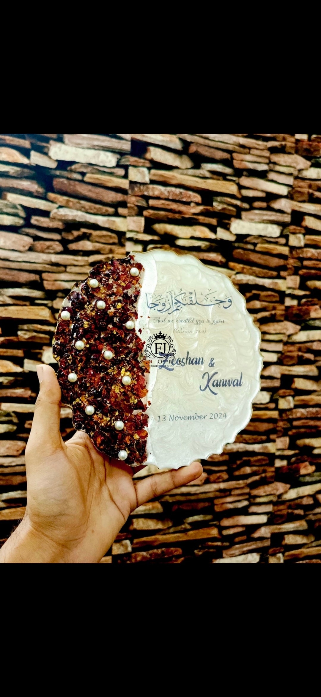 Celebrate Love with Custom Resin Art!
8 Inches