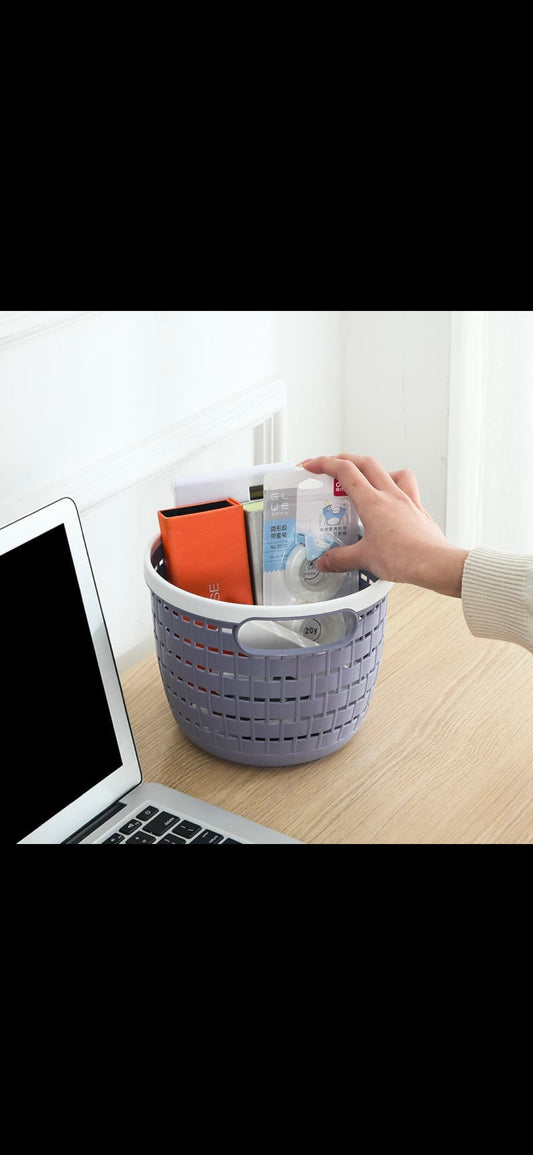 Mini Round Desktop Plastic Basket