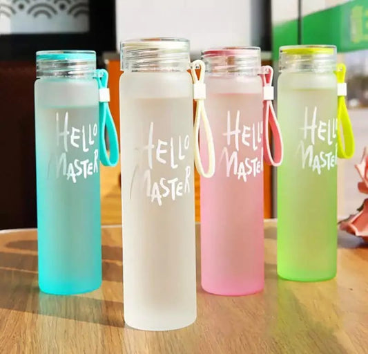 Hello Master Glass Water Bottle
