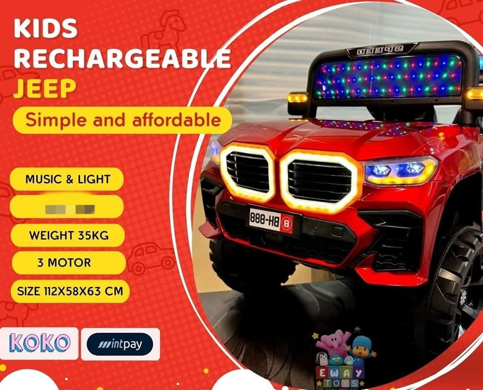 Monster jeep rechargeable drive safely age limit 1-10yrs