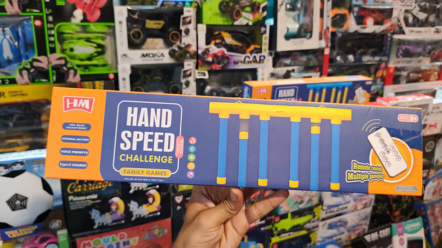 Hand speed challenge family game activity with remote