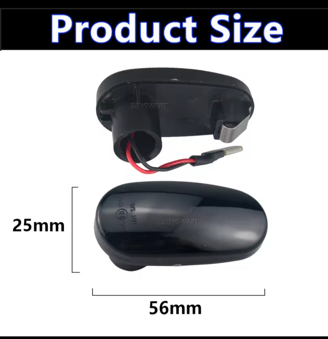 2 Dynamic LED Side Marker Lights Arrow Turn lava