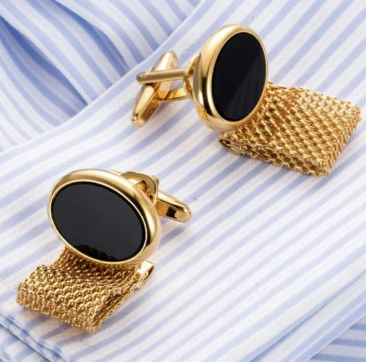 High Quality Golden Black Decent Cufflinks