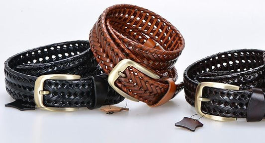 Real Leather Woven Dressing Belts