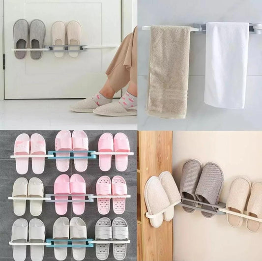 Foldable Slipper and Towel Hanger
