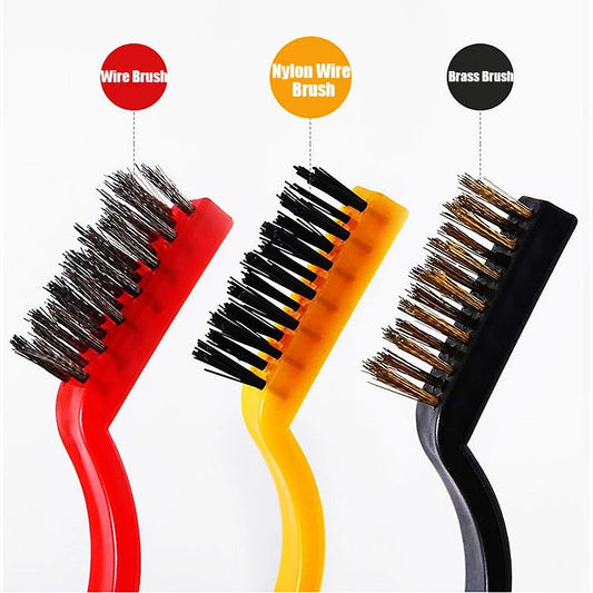 Mini Wire Brush Set Brass, 3 pcs