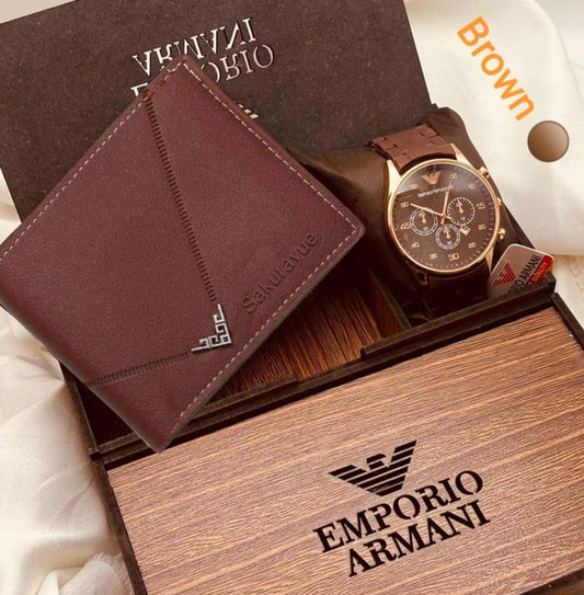 EMPORIO ARMANI
WATCH & WALLET SET.
HIGH QUALITY EMPORIO