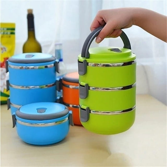 AIRTIGHT LUNCH BOX 3 LAYER STAINLESS STEEL.