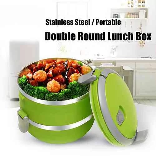 AIRTIGHT LUNCH BOX 2 LAYER STAINLESS STEEL.
