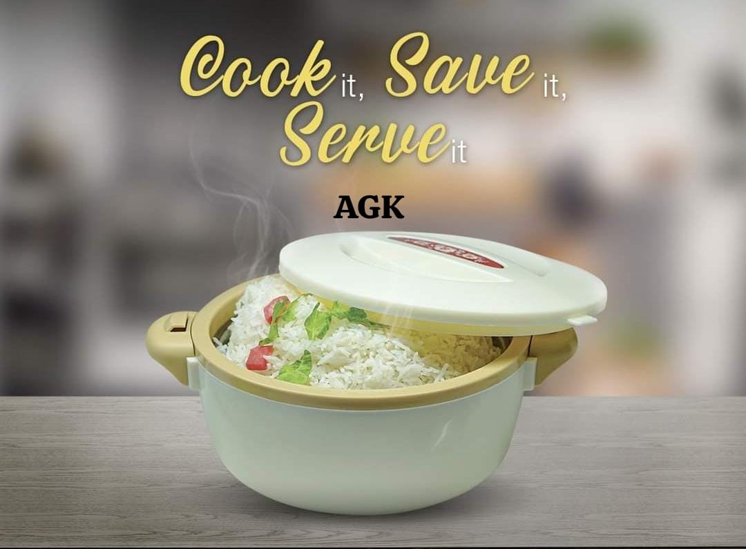 STAINLESS STEEL CHEF FOOD WARMER.
RETAIN HEAT FROM 4 TO 6 HOURS.